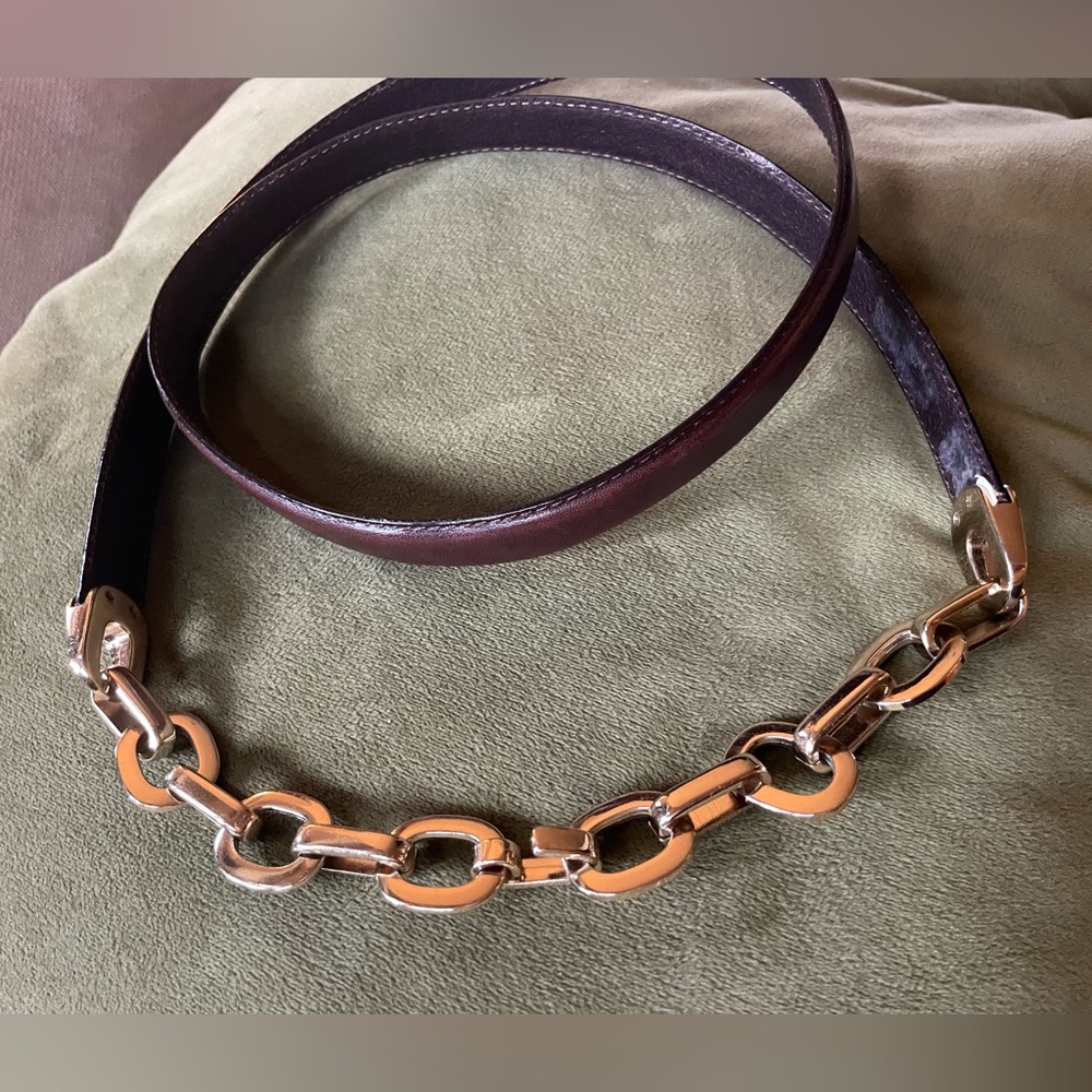 Fossil Leather Chain Belt